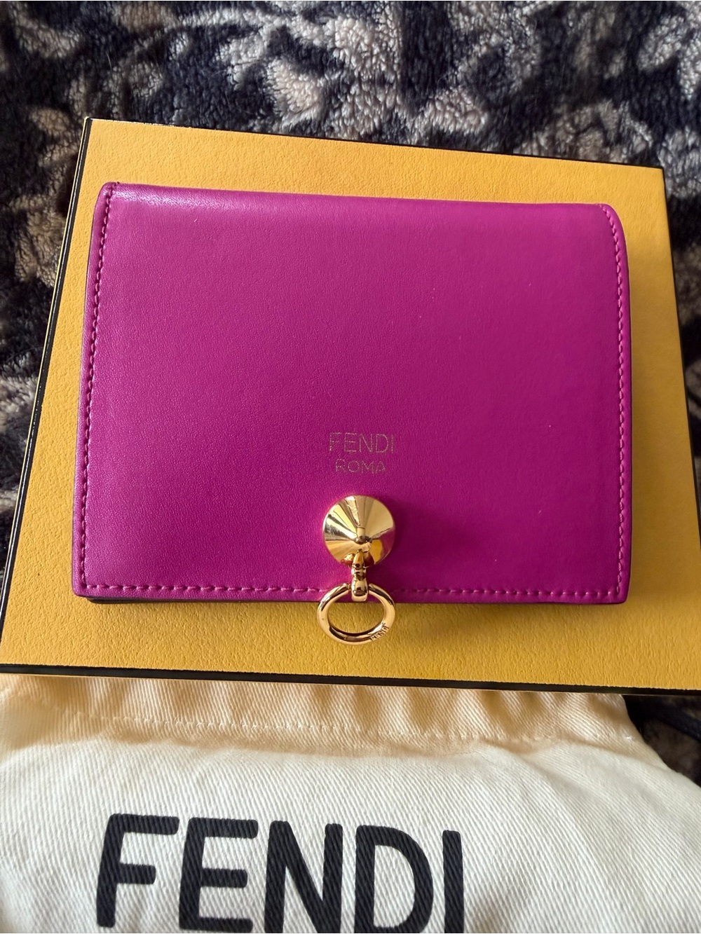 FENDI Pink Leather Mini Wallet with Gold Hardware - Picture 3 of 8